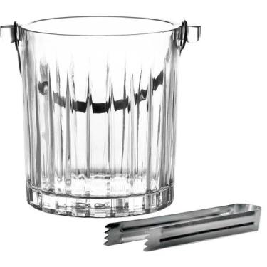 Imagem de Balde de Gelo Cristal com Pinça e Alça 1L Linha Soho L'Hermitage Acess