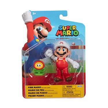 Imagem de Super Mario - Boneco 4.0 Polegadas Colecionável - Fire Mario