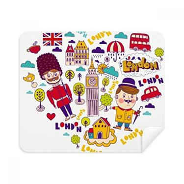 Imagem de Cortina de telefone vermelha em formato de coração Grã-Bretanha, Reino Unido, pano de limpeza, 2 peças, tecido de camurça