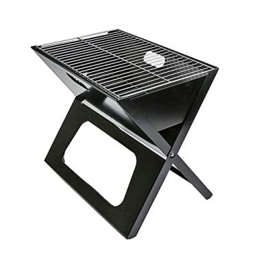 Imagem de Grelha de churrasco portátil dobrável instantaneamente e fácil portabilidade churrasqueira removível dobrável para acampamento churrasco, preto, 49,5 x 30 x 40 cm