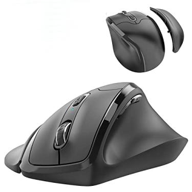 Imagem de Mouse ergonômico, mouse sem fio vertical exclusivo de 33 graus - mouse óptico vertical de 2,4 GHz: 3 níveis DPI ajustáveis 800/1200/1600, para laptop, PC, computador, desktop, notebook, etc., mão direita (grande)