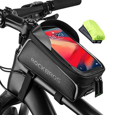 Imagem de Bolsa de celular para celular com armação frontal para bicicleta da Rockbros, à prova d'água, bolsa de bicicleta, tela sensível ao toque, ciclismo, suporte para celular, bolsa de bicicleta,