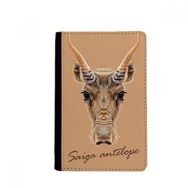 Imagem de Carteira marrom Wild Saiga Antelope Animal Passaporte Carteira Notecase Burse Bolsa para cartão