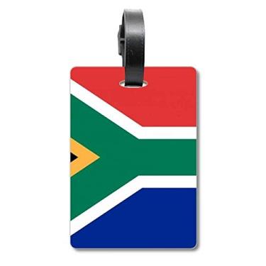 Imagem de Bandeira nacional da África do Sul da África com etiqueta para bagagem e cartão de bagagem