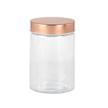 Imagem de Dynasty Porta mantimento redondo em vidro liso com tampa de metal cor cobre 1,3L D11xA17cm