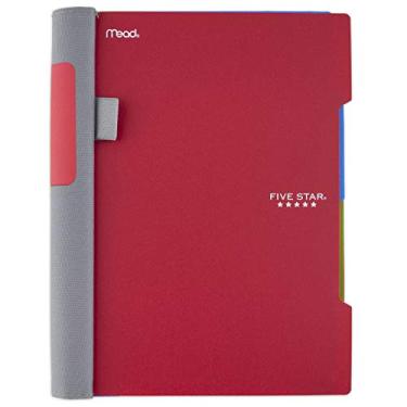 Imagem de Caderno espiral Five Star Advance, 2 matérias, papel pautado universitário, 100 folhas, 24 cm x 15 cm, vermelho (73158)