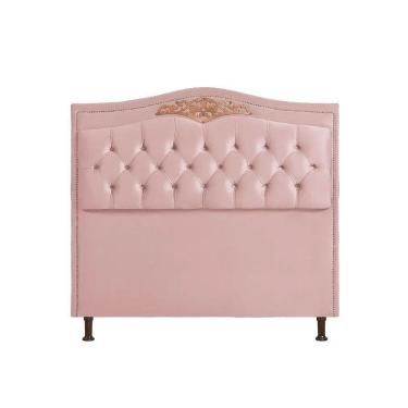 Imagem de Cabeceira Cama Box Queen 1,60 Estofada Luxor Rose Holanda Plus Star Confort Rose