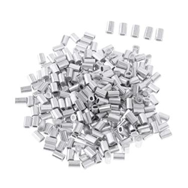 Imagem de Menolana 100 peças de tubo de linha de pesca com manga de crimpagem de alumínio e manga de crimpagem de barril duplo, 0,8 mm