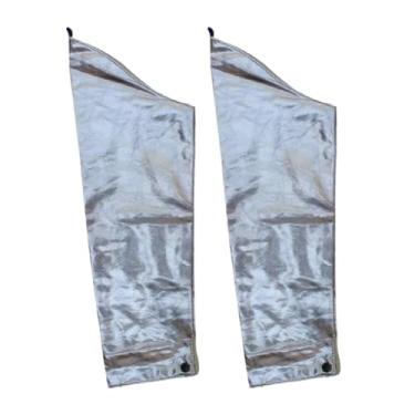 Imagem de menolana 2 pçs luvas resistentes ao calor, luvas de proteção, luvas de jardinagem à prova de fogo braço resistente ao calor luvas de soldagem para braço homem