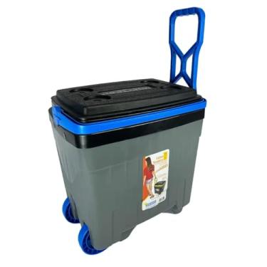 Imagem de Caixa Termica C/Rodas Cinza E Azul 34L Antares