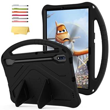 Imagem de UUcovers Capa infantil para tablet Samsung Galaxy S8 Plus 2022/S7 FE 2021/S7 Plus 2020 de 12,4 polegadas (SM-X800/X806/T730/T733/T736/T738/T970/T975/T976) com alça de suporte de lápis EVA Capa de espuma