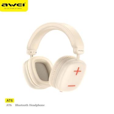 Imagem de Fone De Ouvido Awei At6 Anc Bluetooth 5.3 Cancelamento Ruído, creme 