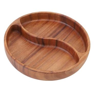 Imagem de Bandeja de Servir de Madeira, Bandeja Redonda de Castiçal, Prato Decorativo Otomano para Entretenimento, Mesa de Centro de café da manhã, Decoração de Casa (2)