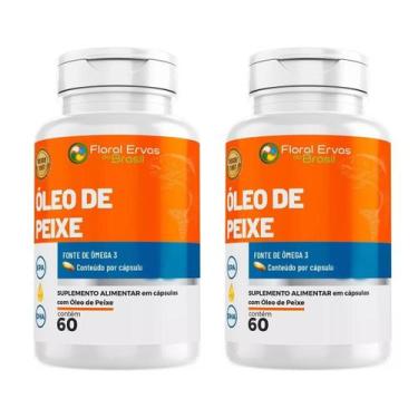 Imagem de Kit 2 Suplemento Óleo De Peixe Omega 3 Epa E Dha 500mg - 60caps - Flor
