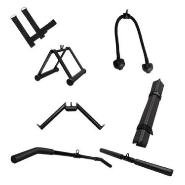 Imagem de Kit Puxadores Crossover Musculação Academia Rei do Fitness