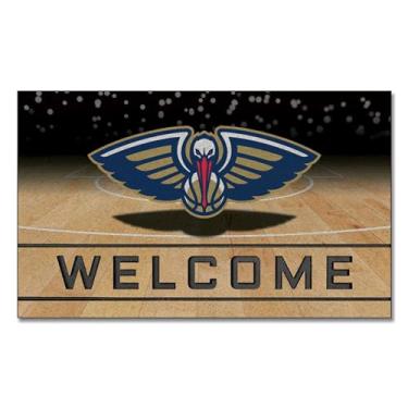 Imagem de FANMATS Tapete de porta New Orleans Pelicans 21958 Team Color Migalhas de borracha, 1 pacote