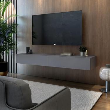 Imagem de Rack Eros Para TV Modelo Novo Em MDF/MDP Suspenso TV's Até 55 Polegadas Cinza LCN Móveis