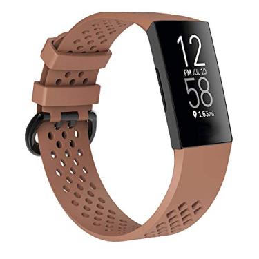 Imagem de Pulseiras de substituição compatíveis com Fitbit Charge 4/Fitbit Charge 3 para mulheres e homens, pulseiras esportivas de silicone para fitness para mulheres e homens, pequenas e grandes