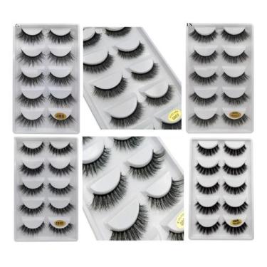 Imagem de Kit 30 Pares Cílios Postiços G502-g503-g507-g600-g803-g806 - Shidi Sha