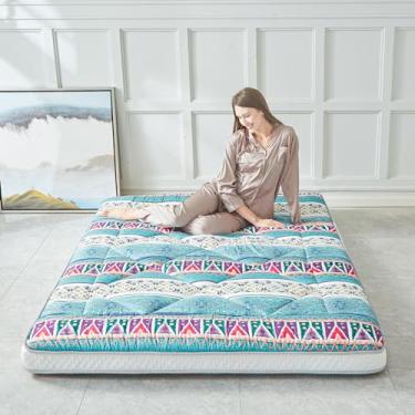Imagem de INFINICE Colchão de chão japonês, colchão futon, colchão extra grosso de enrolar para hóspedes, espreguiçadeiras ou viagens, vintage, solteiro-GG