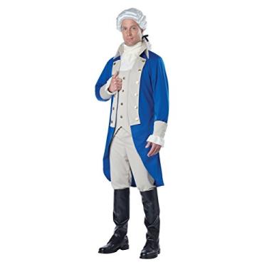 Imagem de California Costumes Fantasia masculina George Washington/Thomas Jefferson/Alexander Hamilton/Colonial, Azul, P