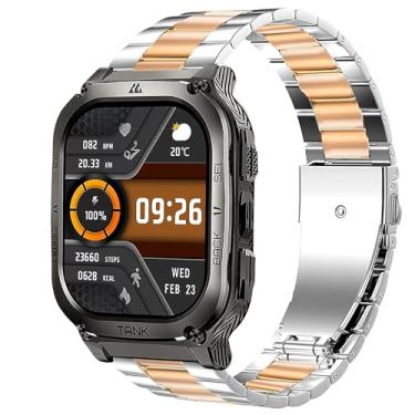 Imagem de Compatível com smartwatch AMAZTIM, pulseiras de substituição de aço inoxidável de liberação rápida de 22 mm, compatíveis com relógio AMAZTIM M2/M3/C20 Pro/T2, compatível com KOSPET Tank M2/M3/M3 Ultra