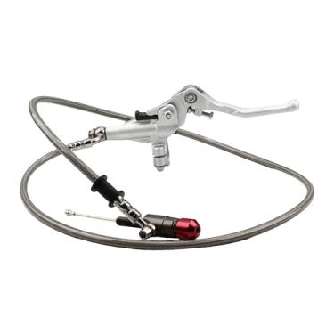 Imagem de ABCERRSI 7/8" 22mm CNC Motocicleta Freio de Embreagem Hidráulico Linha 1200mm Alavanca de Embreagem Hidráulica Alavanca Cilindro Mestre Kit de Alavanca para Corrida Dirt Bike Sport Bike Scooter Motocross Off Road (Prata)