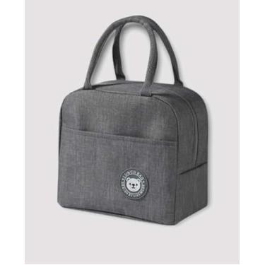 Imagem de Bolsa Térmica com Alça Marmita Lancheira Fitness Academia Trabalho Cerveja Passeio Camping Impermeável Premium (CINZA)