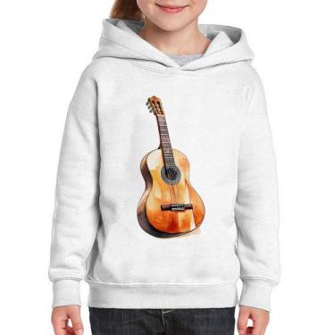 Imagem de Moletom Infantil Violão - Foca na Moda, Branco, 14
