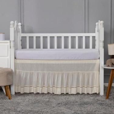 Imagem de Saia de Berço Ponto Palito 01 Peça - 1420 - LuckBaby, Palha