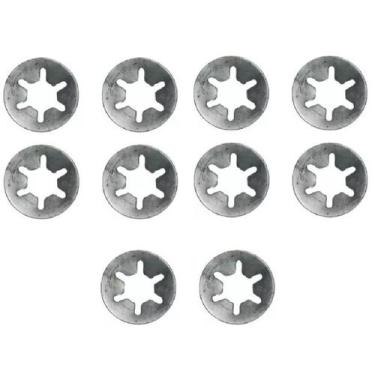 Imagem de 10 Presilha De Metal Aruela Dentada M6 X 14mm Trava Eixo - achei presi