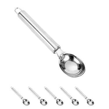 Imagem de 5un Colher pegador de sorvete inox concha Luxe Silver - clink