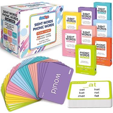 Imagem de AuroTops 712 Sight Words/Phonics Flash Cards, Dolch & Fry High Frequency Site Words, Aprenda A Ler Misturas De Cvc, Sons De Vogais Curtas/Longas, Jogos De Flash Cards Para Prek Kindergarten 1ª 2ª 3ª S