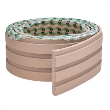 Imagem de Painel Ripado Laminado De Eva Autocolante Flexível Rolo 10mt Creme