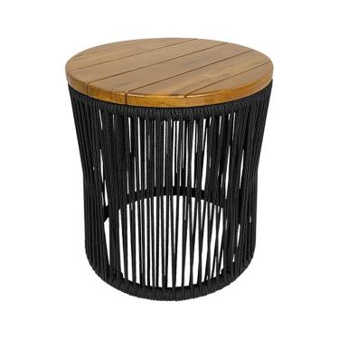 Imagem de Puff Lyon Alumínio Corda Náutica Preto - Preto