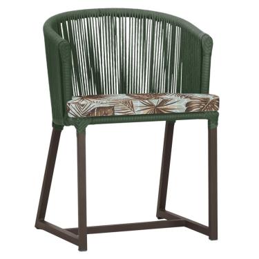 Imagem de Cadeira De Jantar Noronha Alumínio Marrom E6 Trama Original Verde