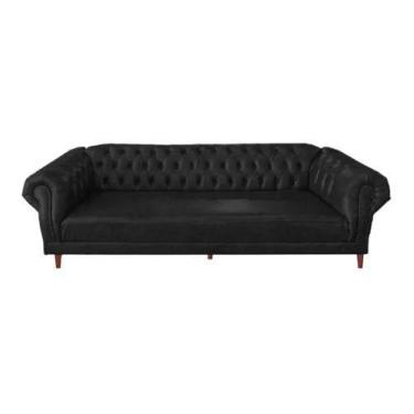 Imagem de Sofá chesterfield duque 2,30m corano preto  - Novo Encanto