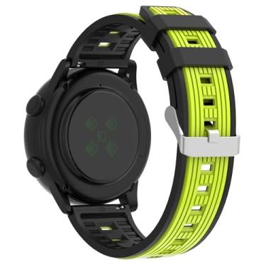 Imagem de Pulseira de silicone de liberação rápida de 22 mm para Garmin Vivoactive 4 / Forerunner 265 / Forerunner 255 / Venu 2 / Venu 3 – pulseira de substituição macia à prova de suor, limão preto