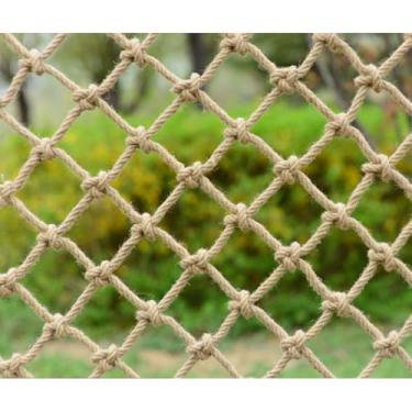 Imagem de Redes de corda de cânhamo de juta para segurança e decoração, escada de corda para crianças e animais de estimação, rede de corda versátil, casa na árvore, escalada de segurança infantil, proteção de