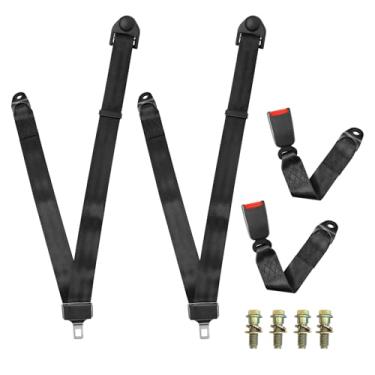 Imagem de DING.PAI 2 peças de almofadas de cinto de 3 pontos para Go Kart, carrinho de golfe de clube, UTV, VR, Minivan Van, SUV, carros (preto)