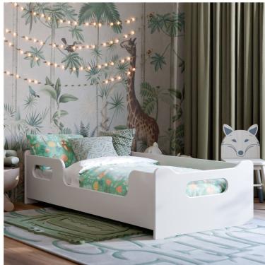 Imagem de Cama Infantil Encanto Com Grade De Proteção Branco