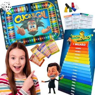 Imagem de Kit Jogos Educativos Show do Milhão Cuca Legal Infantil Tabuleiro Escolar Presente Aniversário Dia das Crianças Natal Menino Menina Aprendizado Brinquedo Lúdico Pedagógico