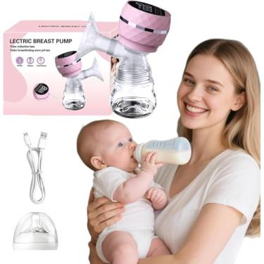 Imagem de Bomba de Tirar Leite Automática Elétrica Portátil com Tela LED manual, 2 Modos e 9 Níveis de Sucção, Baixo Ruído, Protetor de Mama de Silicone 22mm, 180ml, Mãos Livres, Livre de BPA