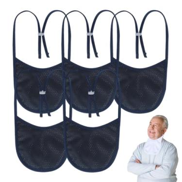 Imagem de Capa para estoma de pescoço de traqueostomia (azul marinho-5 peças, pequena)