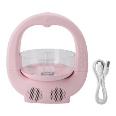 Imagem de Umidificador anti -gravidade Mãe de umidificador de desktop fria de desktop Branco Ruído de alto névoa Bluetooth Fish Tank Fish Tank Luz para o quarto ABS BRANCO 10.1x9.1in (Rosa)