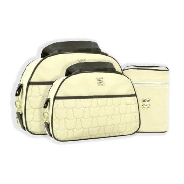 Imagem de Kit Mave Baby 4 Pçs Sacola Frasqueira Trocador Porta Mamadeira, Amarel