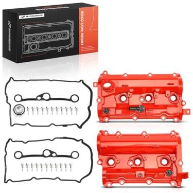 Imagem de A-Premium Tampa de válvula de motor esquerda e direita de alumínio atualizado com gaxeta, parafusos e tampa de enchimento de óleo compatível com Infiniti Q50 2014-2017, Q60, G37, QX70, Q70, Q40, EX37