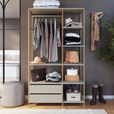 Imagem de Guarda-roupa Closet Industrial P1025 Arena / Dourado