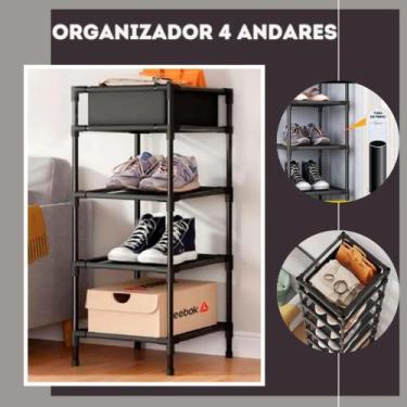 Imagem de Organizador Roupa Vertical E Prateleiras Sapateira Multiuso - Clink