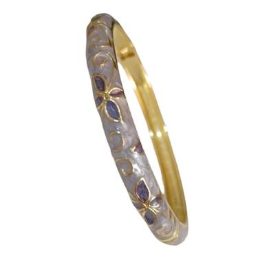 Imagem de Only My Live Home Pulseiras Cloisonne vintage de trevo fino para pulsos pequenos, presentes ovais femininos, pulseira de filigrana esmaltada feita à mão, joia étnica chinesa, Oval Inner Diameter 2.25